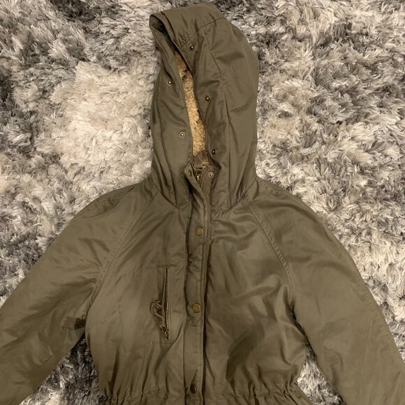 Label of Graded Goods Womens Jacket Long Sleeve Hooded Pockets Size M Green - Picture 2 of 7